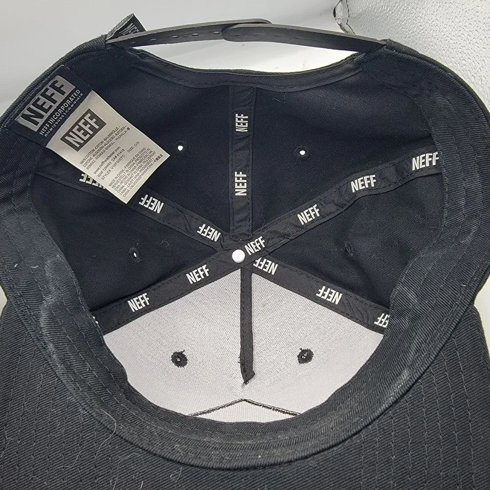 Neff Braving The Elements Skate Streetwear Black White Snapback Baseball Cap Hat_7